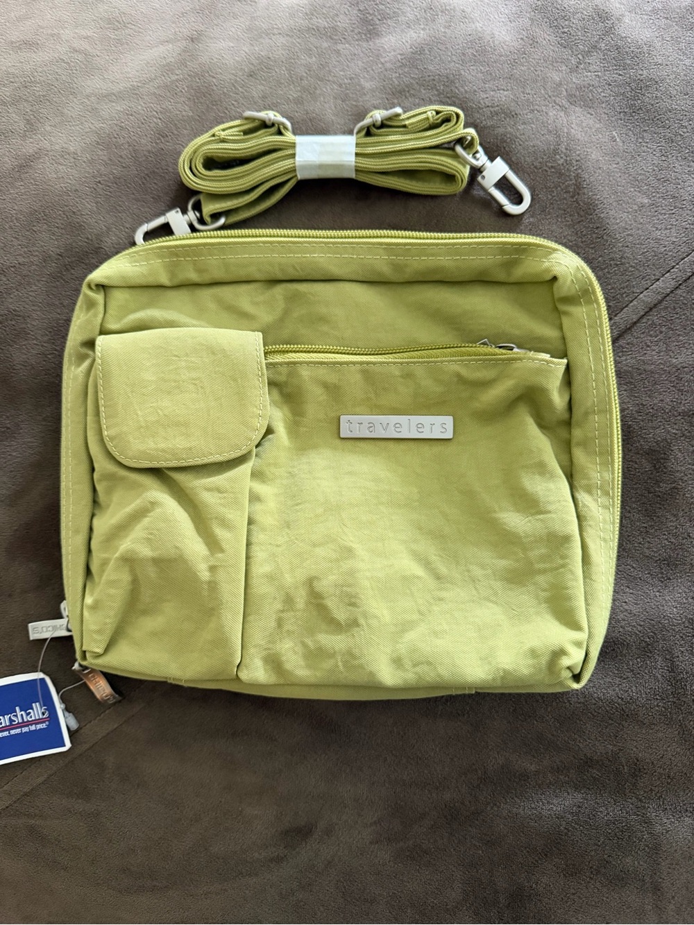 Travelers Lime Green Crossbody Bag with Adjustable Strap - Picture 4 of 9